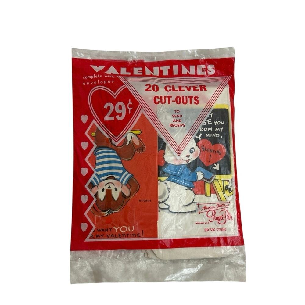 1950’s-1960’s 20 Clever Cut-Outs Valentines Card Unopened Original Packaging NOS